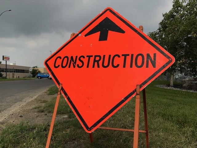 A construction sign in Grande Prairie. (MyGrandePrairieNow.com staff)