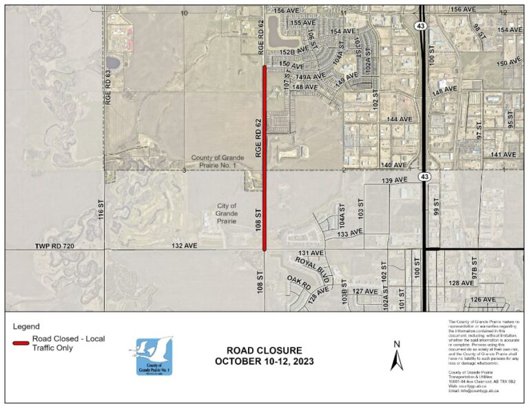 Portion of 108 Street closed for sewer, water line installation