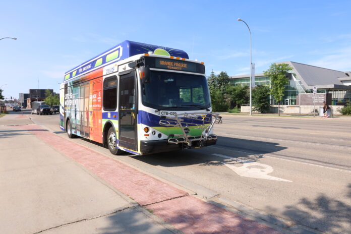 A Grande Prairie Transit bus. (Supplied, City of Grande Prairie)