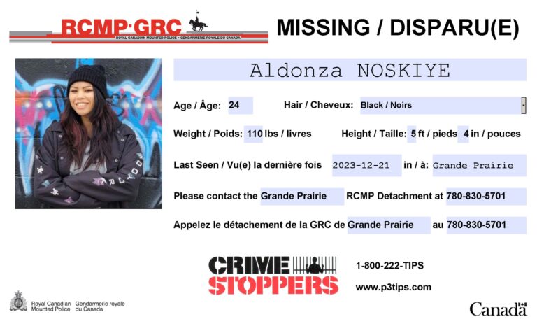 Grande Prairie RCMP search for missing 24-year-old woman