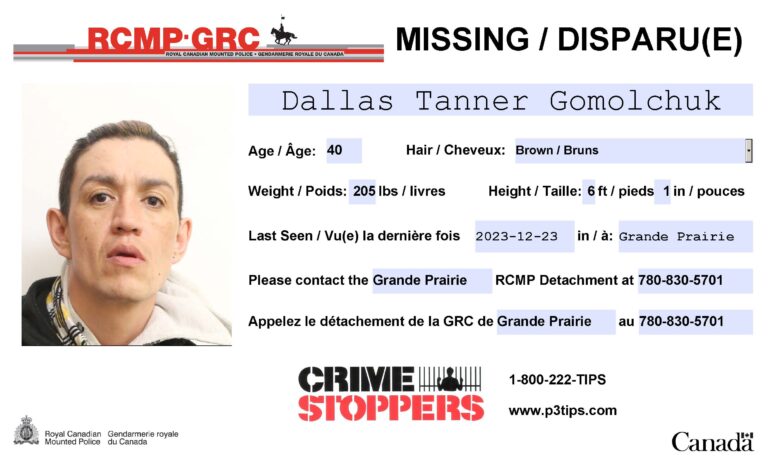 Grande Prairie RCMP searching for missing 40-year-old man