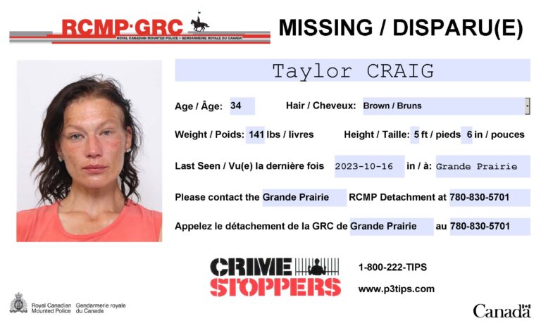 Grande Prairie RCMP searching for missing 34-year-old
