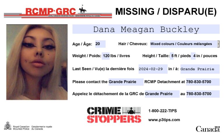 Grande Prairie RCMP seeking public assistance in finding missing 20-year-old