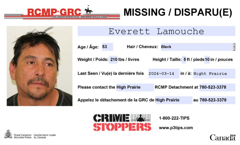 High Prairie RCMP seeking public assistance in finding missing 53-year-old