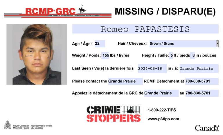 Grande Prairie RCMP seeking public assistance in finding missing 22-year-old