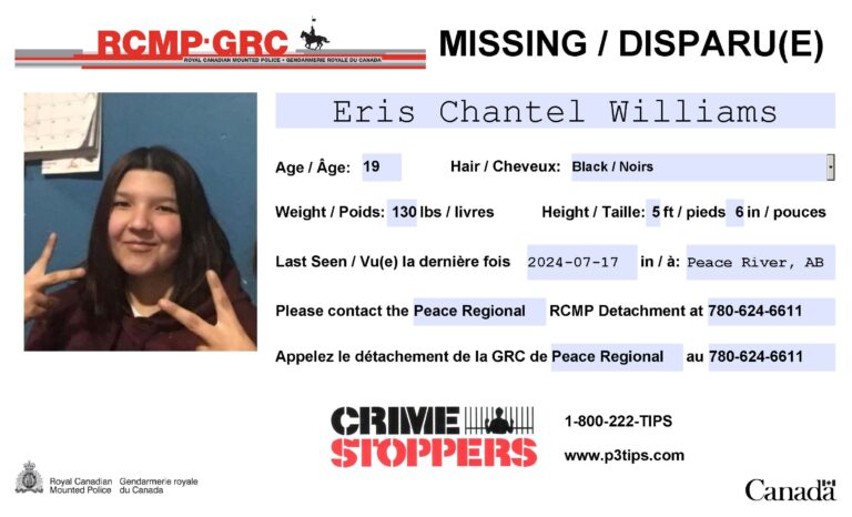 UPDATE: Peace Regional RCMP locate missing 19-year-old