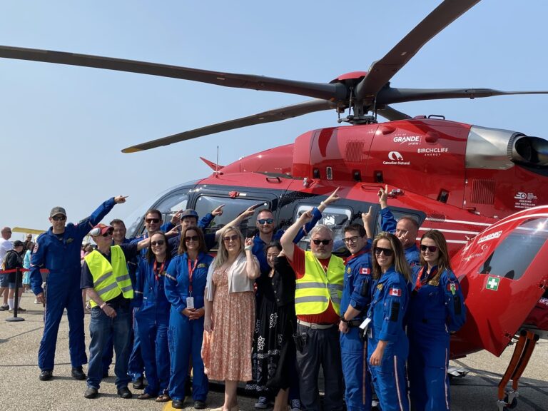 City of Grande Prairie logo on STARS helicopter marks “significant milestone” in the agencies’ 18-year relationship