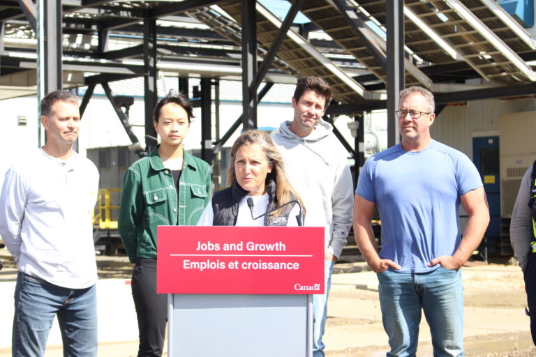 Deputy Prime Minister Chrystia Freeland visits Peace Country natural gas plant to view first-of-its-kind carbon capture technology