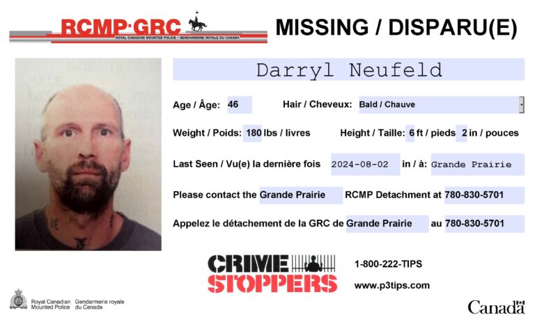 RCMP seeks public assistance in finding missing Grande Prairie man