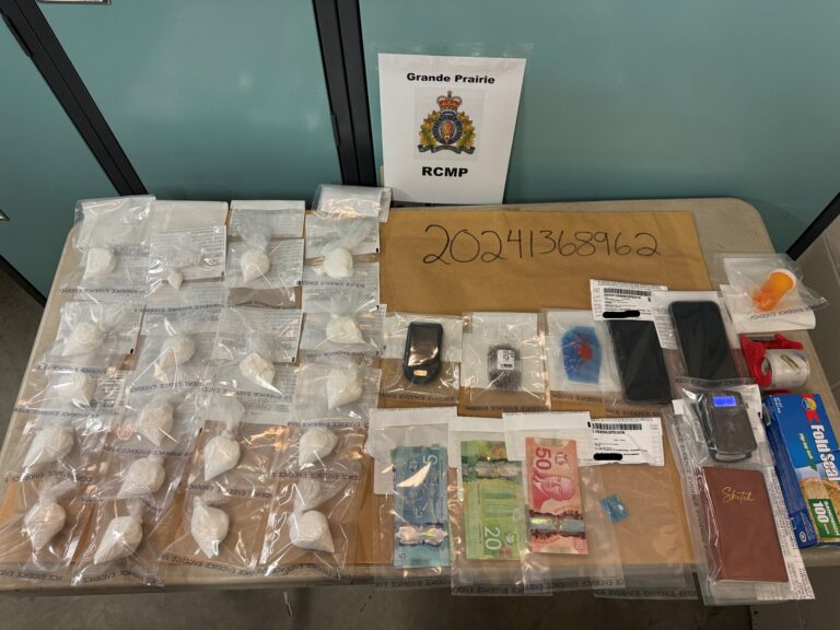 Routine traffic stop results in two arrests and more than $50K in suspected cocaine seized by Grande Prairie RCMP