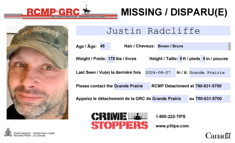 Grande Prairie RCMP searching for missing 45-year-old man