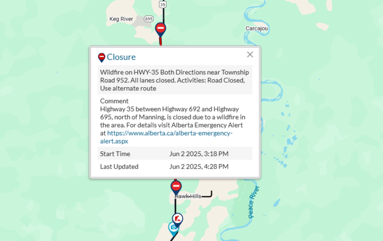 Wildfire alert issued for Hawk Hills area