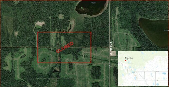 Closed area (Photo from Alberta Fish and Wildlife Enforcement)