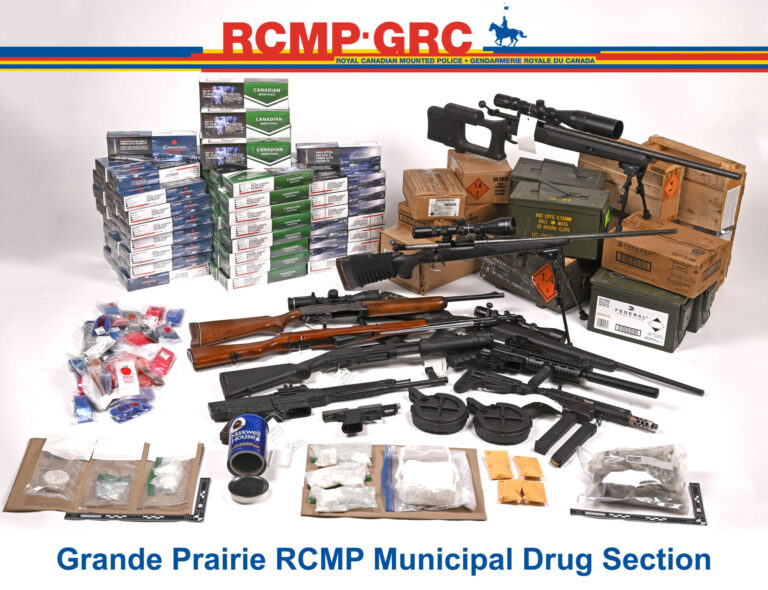 Police seize guns, drugs and thousands of rounds of ammo from Grande Prairie home