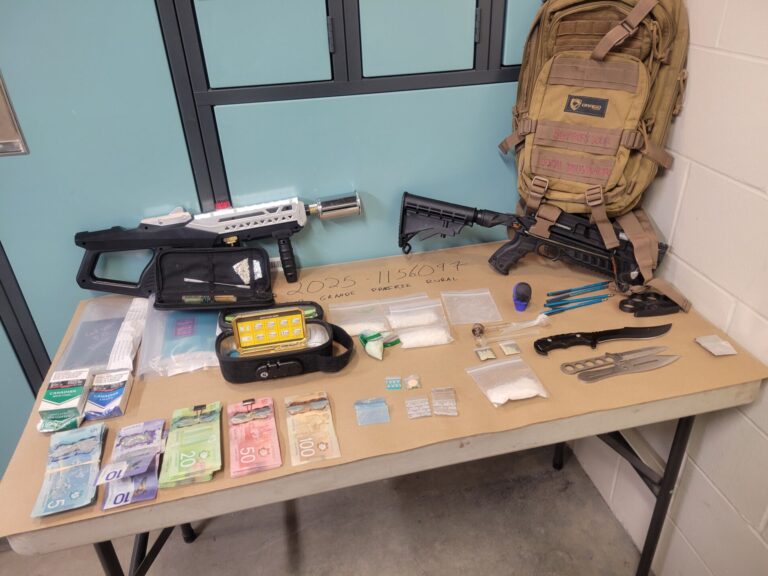 Flame thrower among items seized from Grande Prairie traffic stop