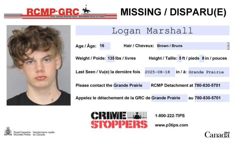 Grande Prairie RCMP search for missing 16-year-old