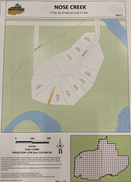The Nose Creek Subdivision (Supplied, MD of Greenview)